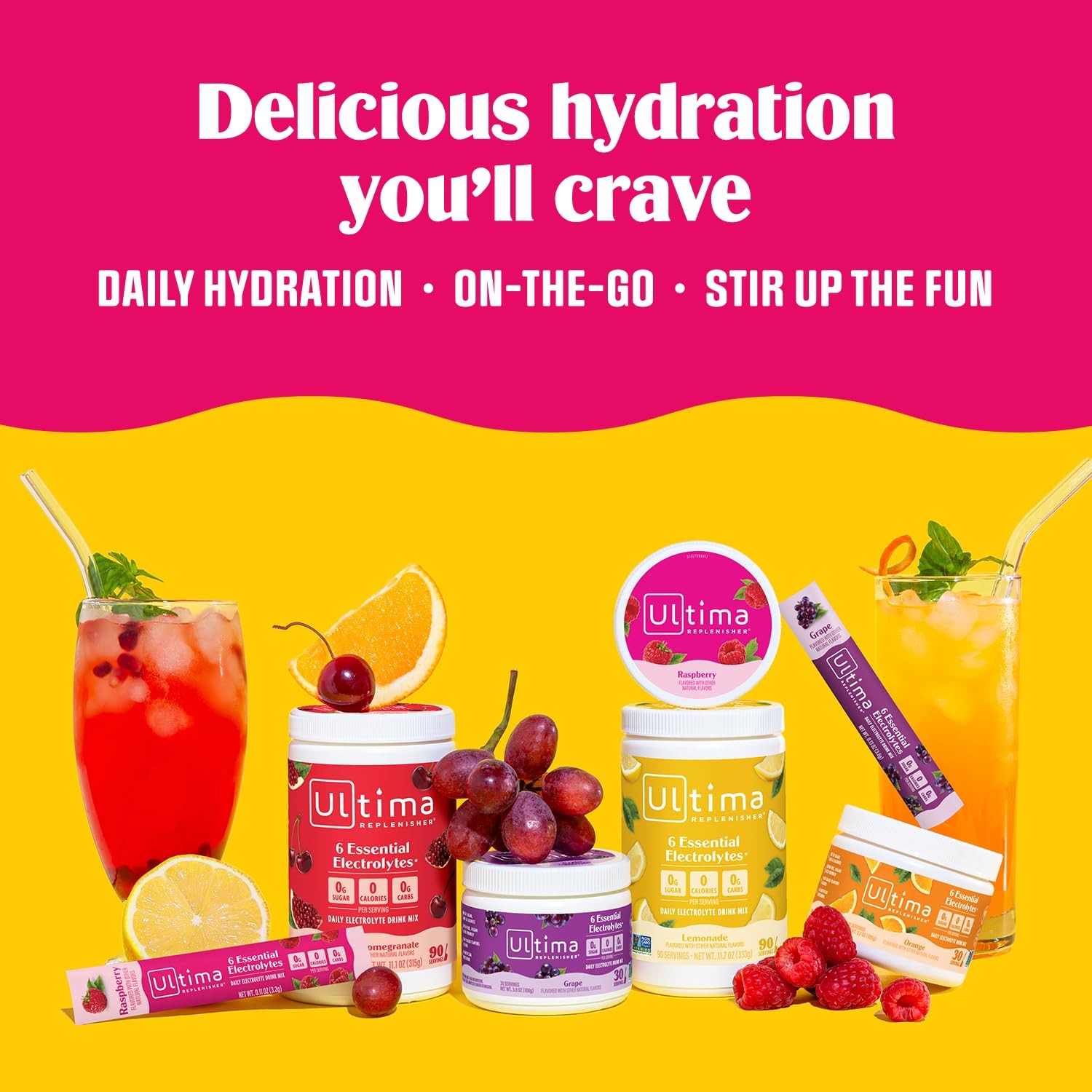Ultima Replenisher Daily Electrolyte Powder Drink Mix – Passionfruit, 30 Serv…