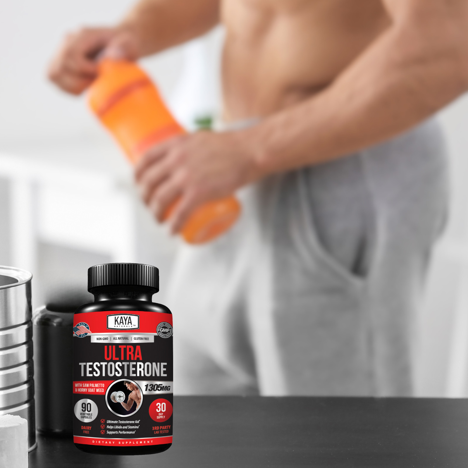 (2 Pack) Natural Testosterone Booster Magnesium Zinc Tribulus Horny Goat Weed