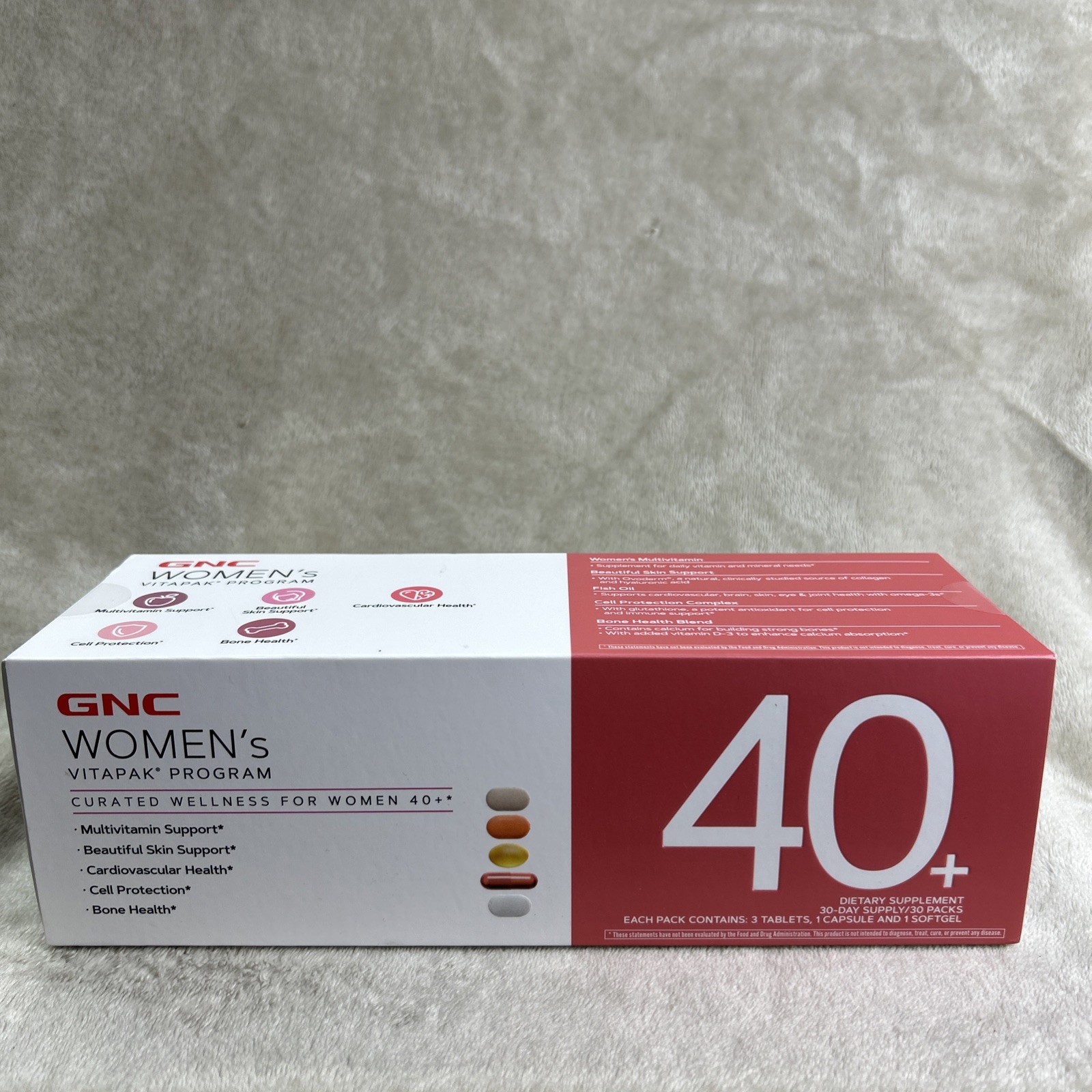 GNC Womens 40+ Vitapak Multivitamin Stress Bone Skin Support 30 Packs Exp 03/27