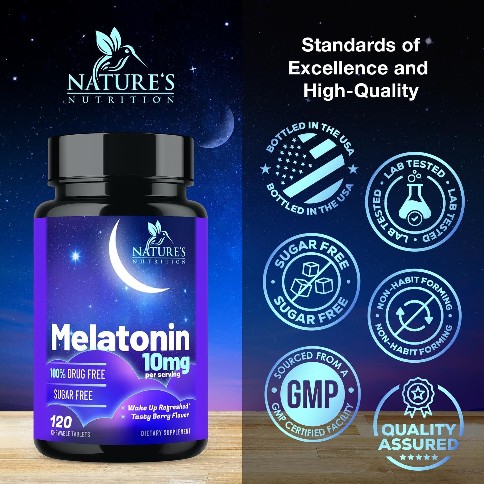 Melatonin Sleep Supplement 10mg – Maximum Strength 100% 120 Count (Pack of 1)