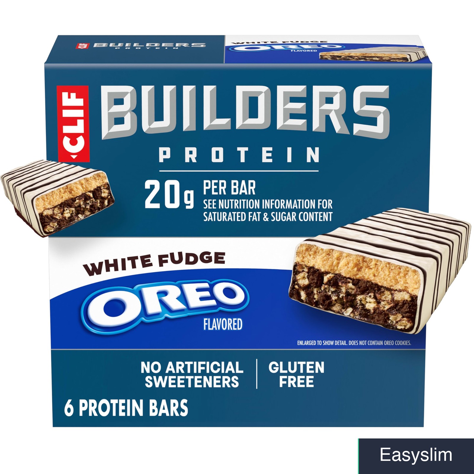 Protein Bars White Fudge Oreo Flavor 20g Plant Based 6 Count 2.4 oz