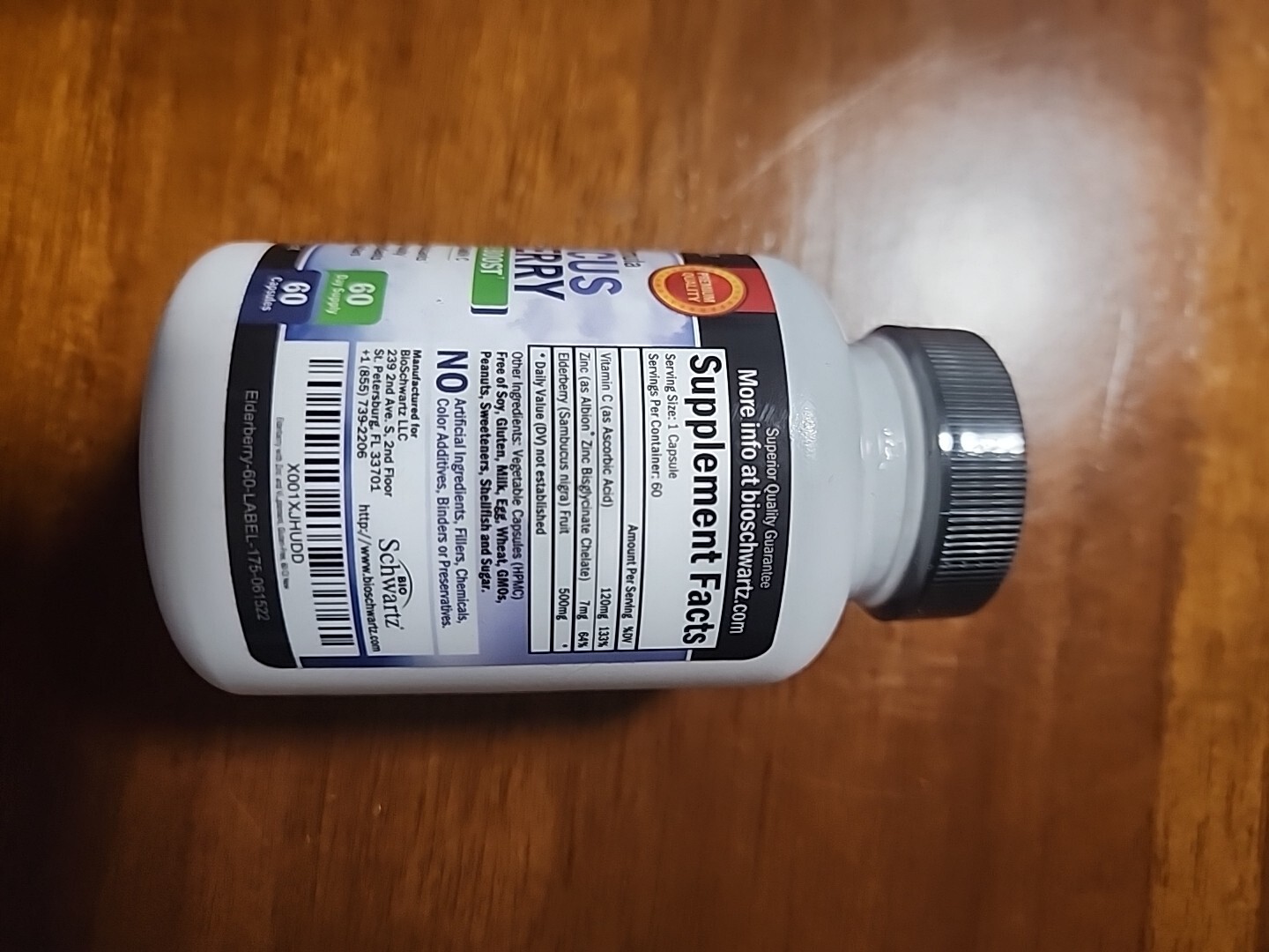 BioSchwartz Sambucus Elderberry Capsules with Zinc & Vitamin C – 60 Count