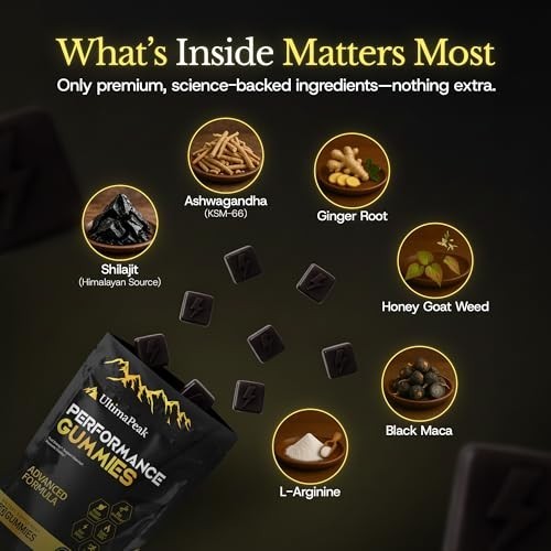 UltimaPeak Pure Himalayan Shilajit Gummies with 30 Count (Pack of 1)