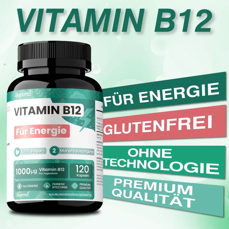 Vitamin B12 120pcs, Reduce Fatigue, Improve Memory, Promotes Cellular Energy