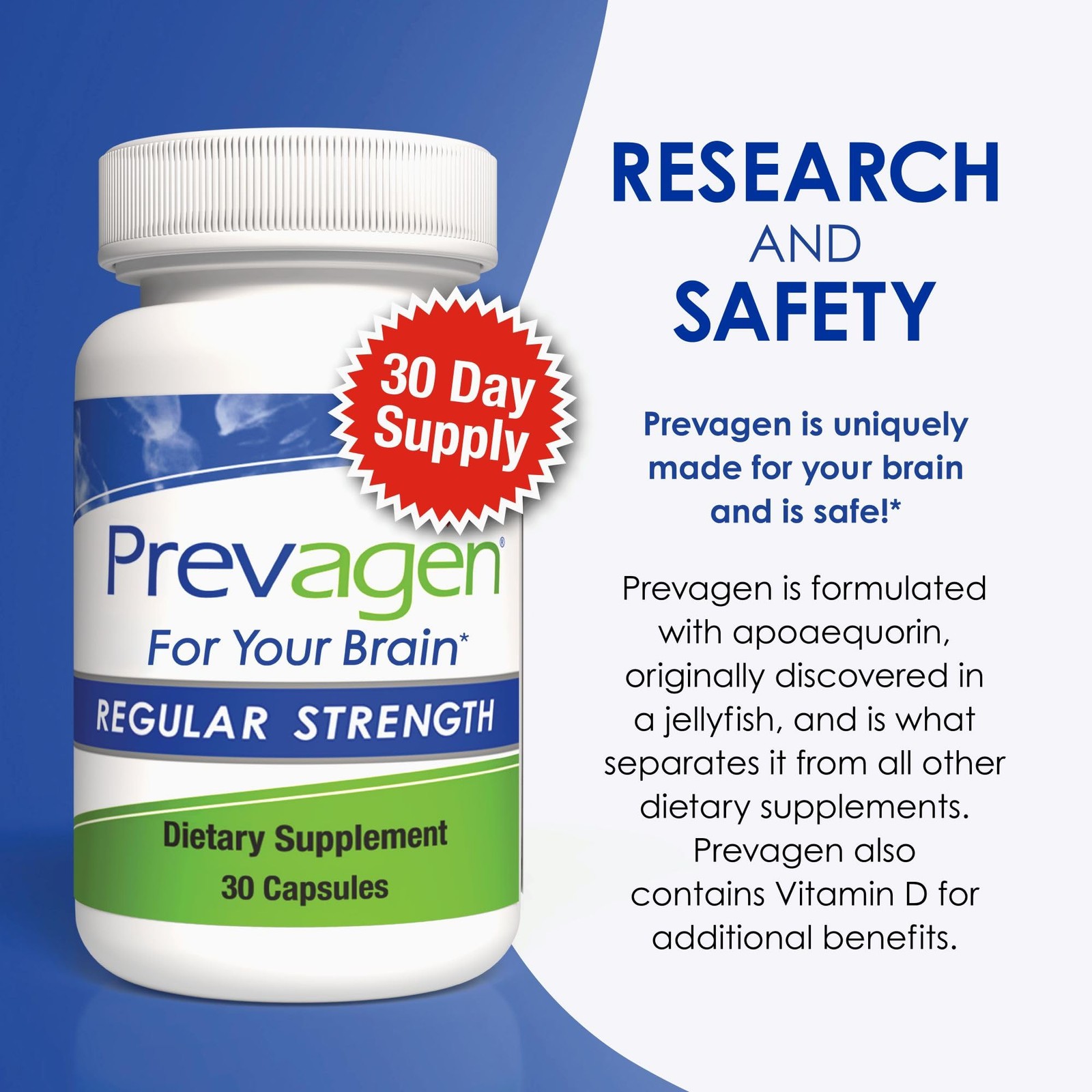 Prevagen Regular Strength – 30 Capsules 2 Pack Formulated For Your Brain 10Mg