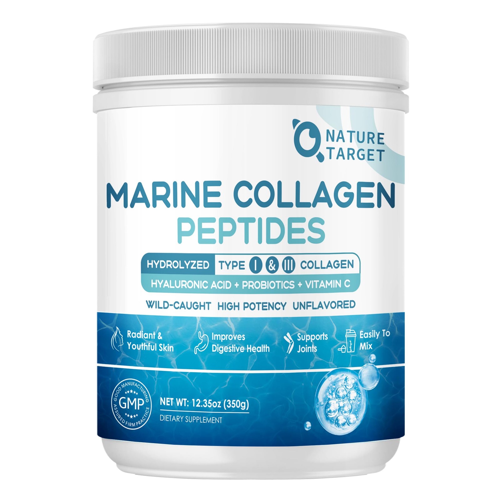 Marine Collagen Peptides Powder – Type I & III Collagen with Probiotics, Vita…
