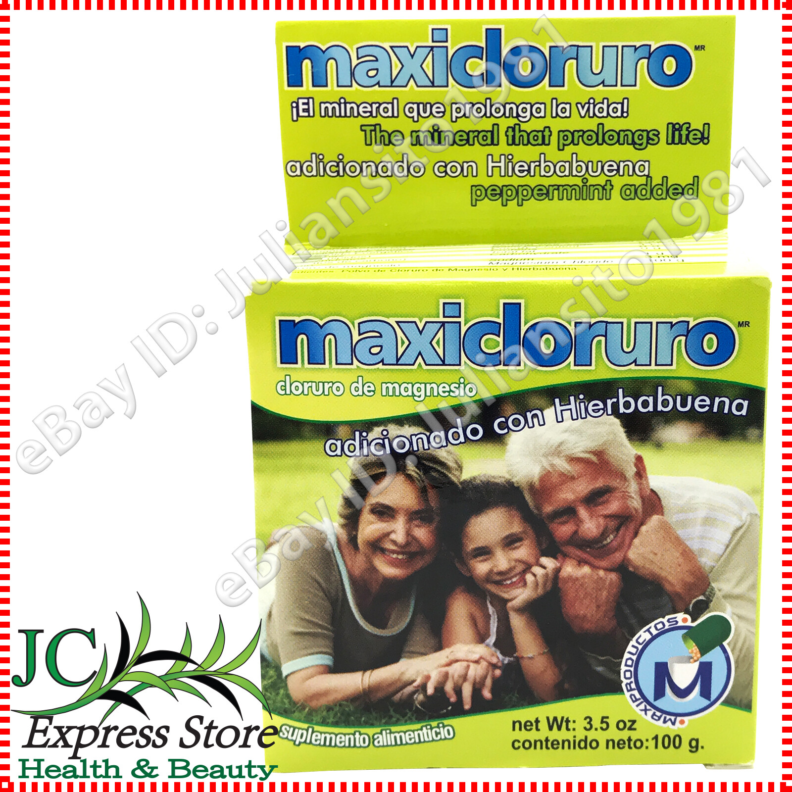 2 BOXES MAGNESIUM CHLORIDE POWDER MAXICLORURO 100 G CLORURO DE MAGNESIO EN POLVO
