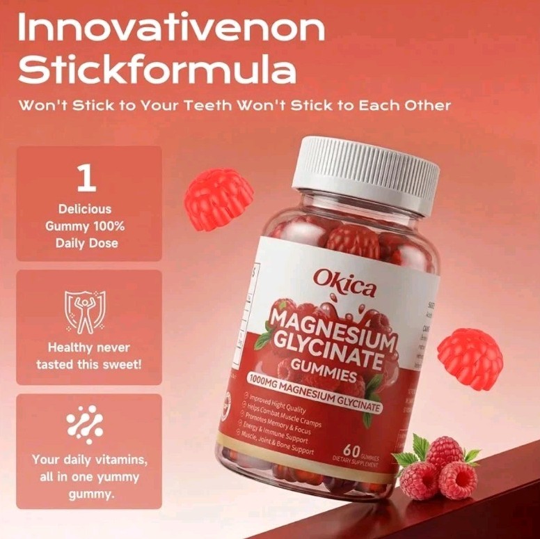 Magnesium Glycinate Gummies 600mg Sugar Free High Absorption Relax Muscle