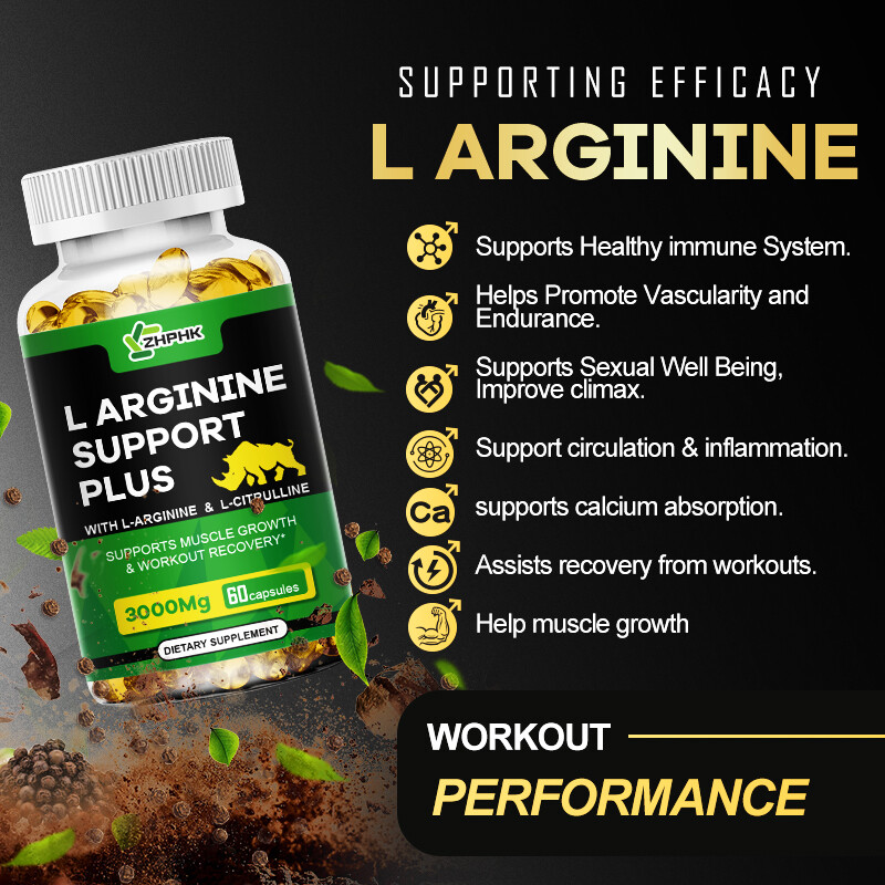 L-Arginine 60 Nitric Oxide,Testosterone Booster,Energy Support Capsules 3000 mg