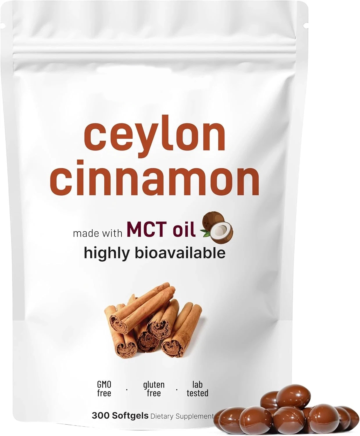 2 Packs Ceylon Cinnamon 7,200Mg Equivalent | 300 Softgels with MCT Oil