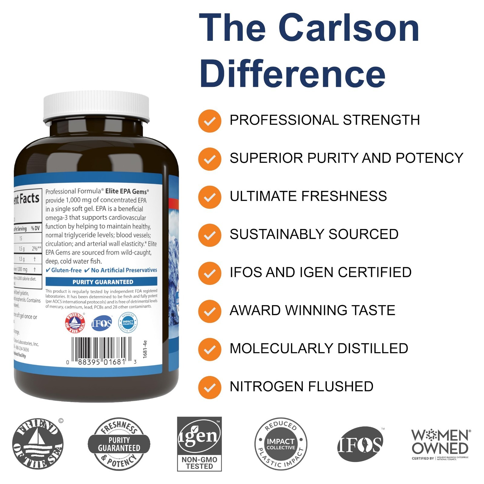 1000mg EPA Fish Oil Softgels – Wild-Caught, Sustainably Sourced, Healthy Triglyc