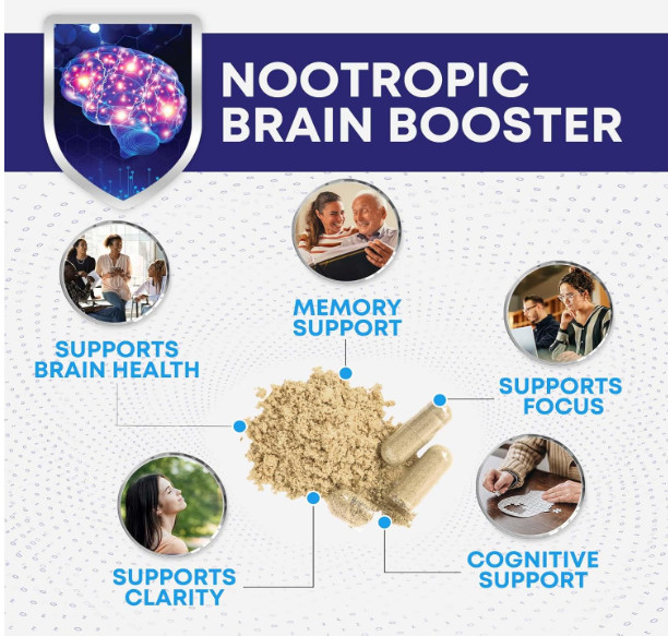 Brain Memory Supplement Focus Cognitive Support Mental Clarity Nootropic Formula