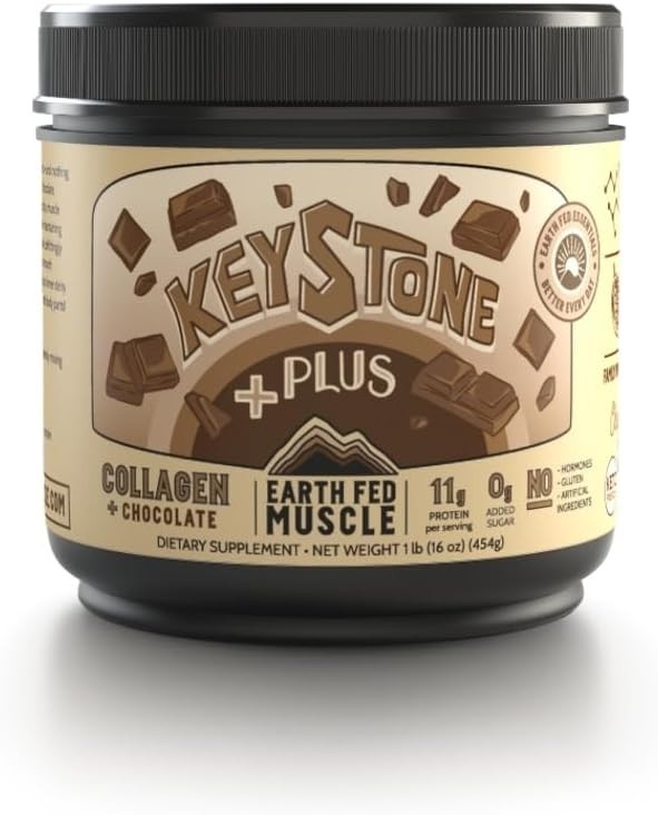 Earth Fed Muscle Keystone Plus Multi Collagen Peptides Powder – Chocolate Flavor