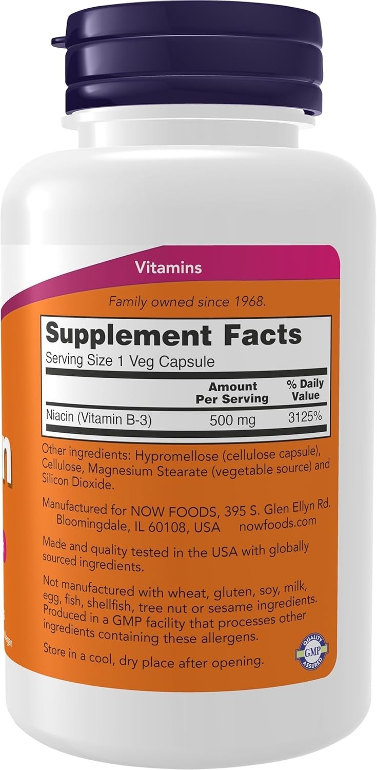 Niacin 100 Caps 500Mg by Now Foods