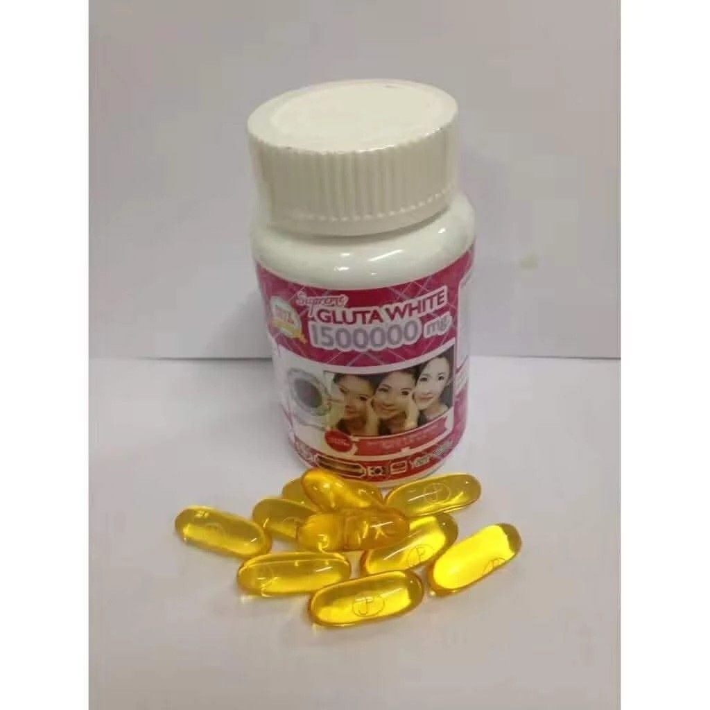 Supreme Gluta White 1500000 Glutathione Pill Capsule Skin Whitening Anti Aging