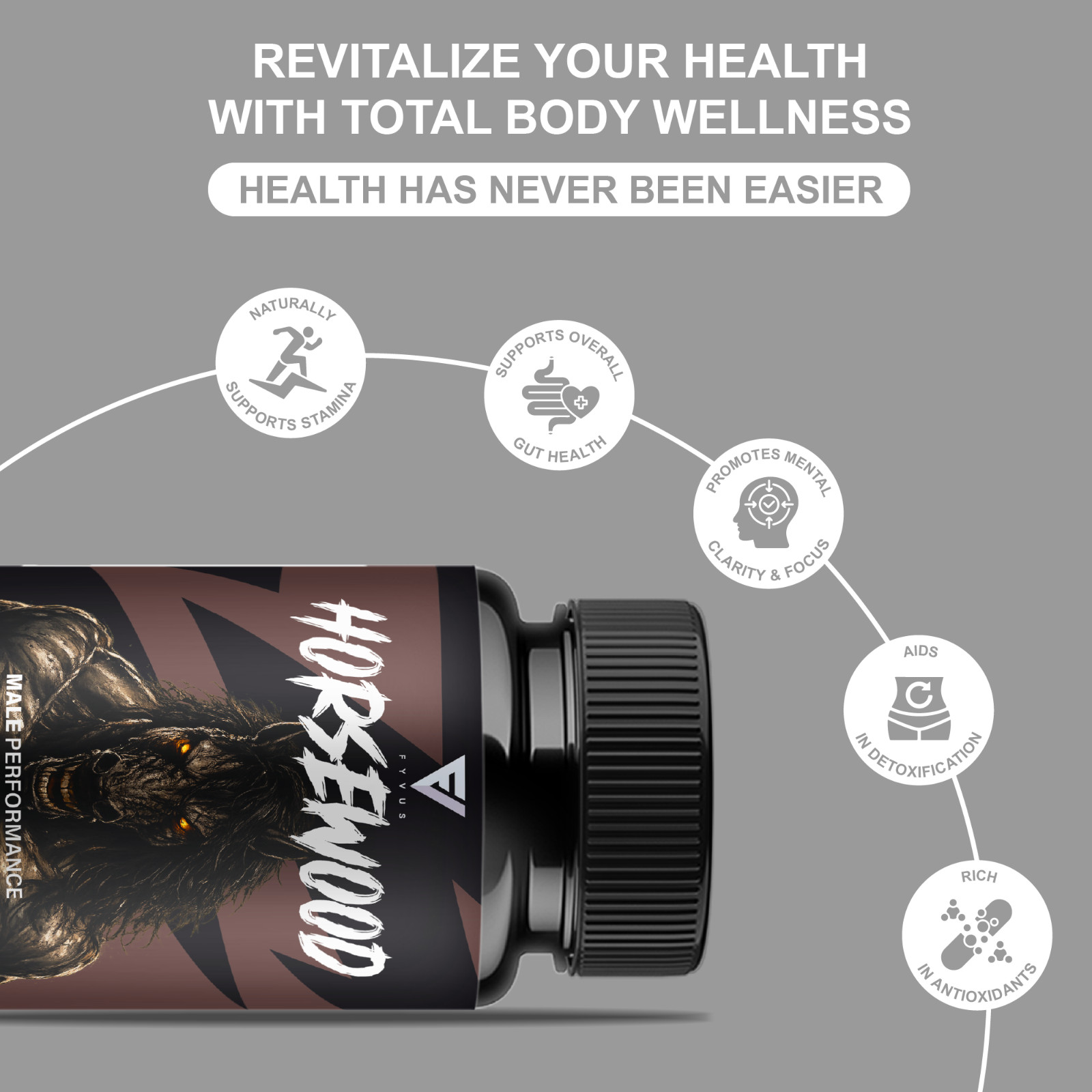 Horsewood Male Support Supplement, Horse Wood Male Pills (60 Capsules)