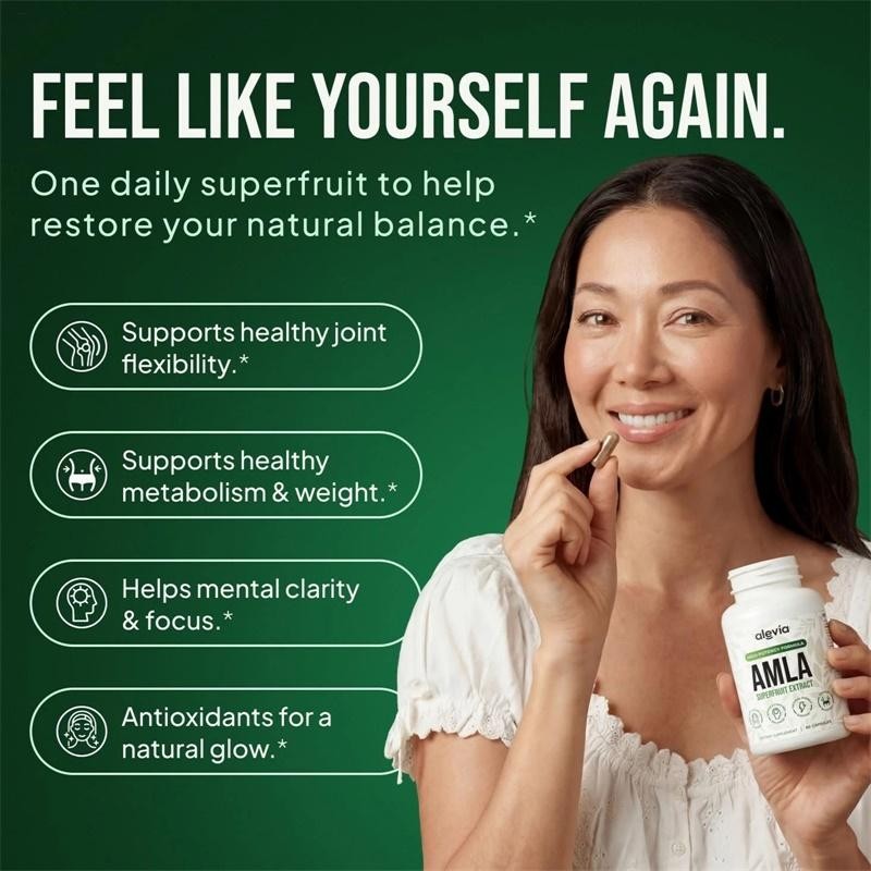Organic Amla Capsules 1000mg – Indian Gooseberry Amla Fruit Supplement – Orga…
