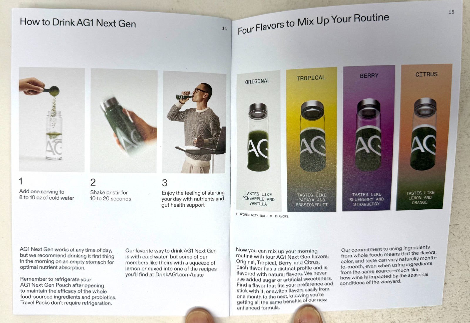 New AG1 Green Drink Next Generation Gen Nutrition 15-Page Book Booklet Pamphlet