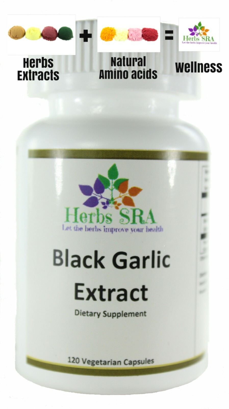 Black Garlic Extract 120 Capsules High Potency Garlic, Immune Support, Allergies