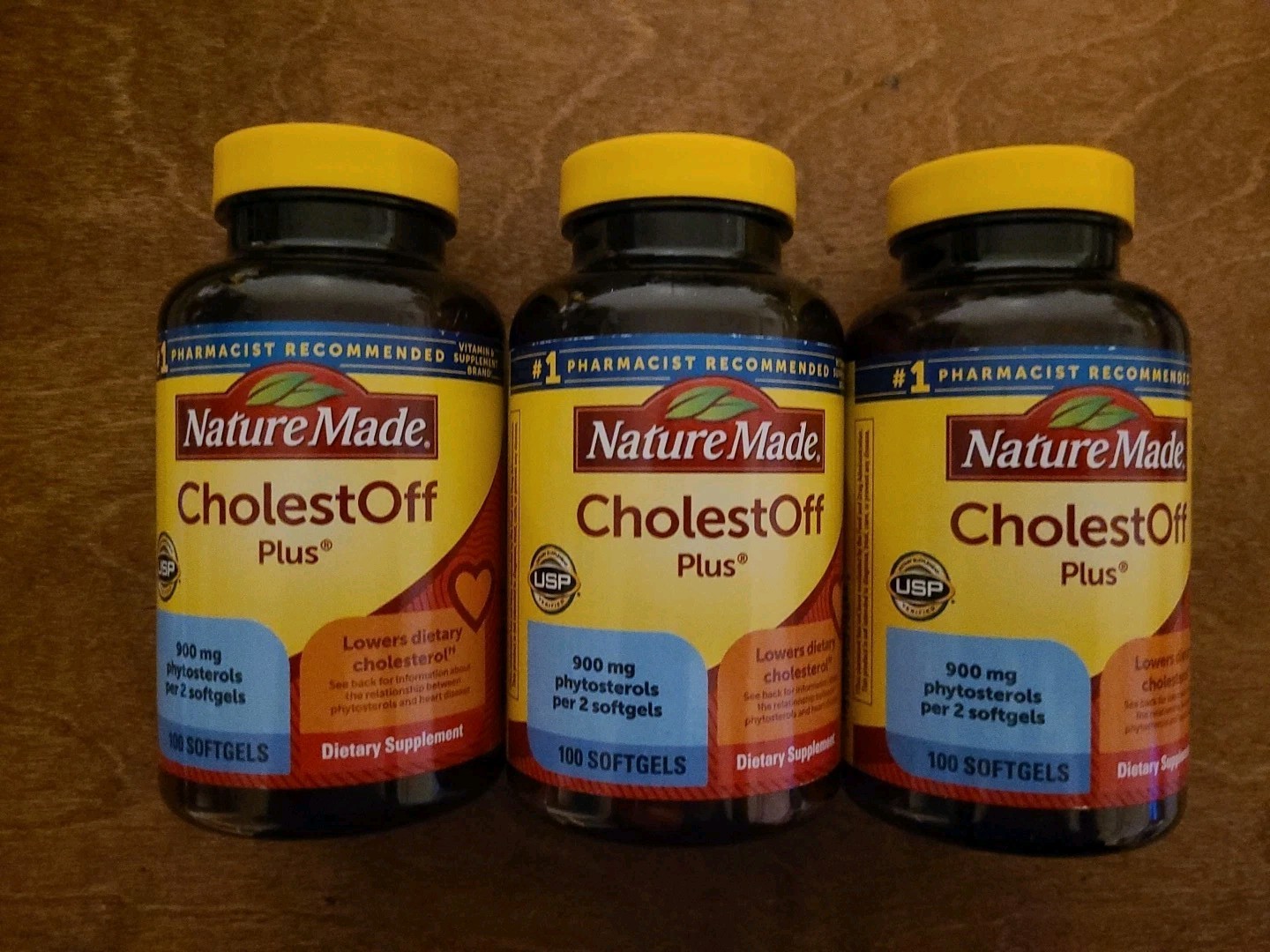 3-Nature Made Cholestoff Plus 900mg – 100 Softgels Each Bottle 300 Total.