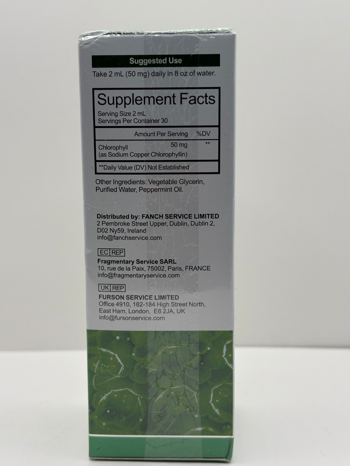 Acentiallabs Liquid Chlorophyll Drops 2 fl oz Alcohol Gluten Free New Sealed