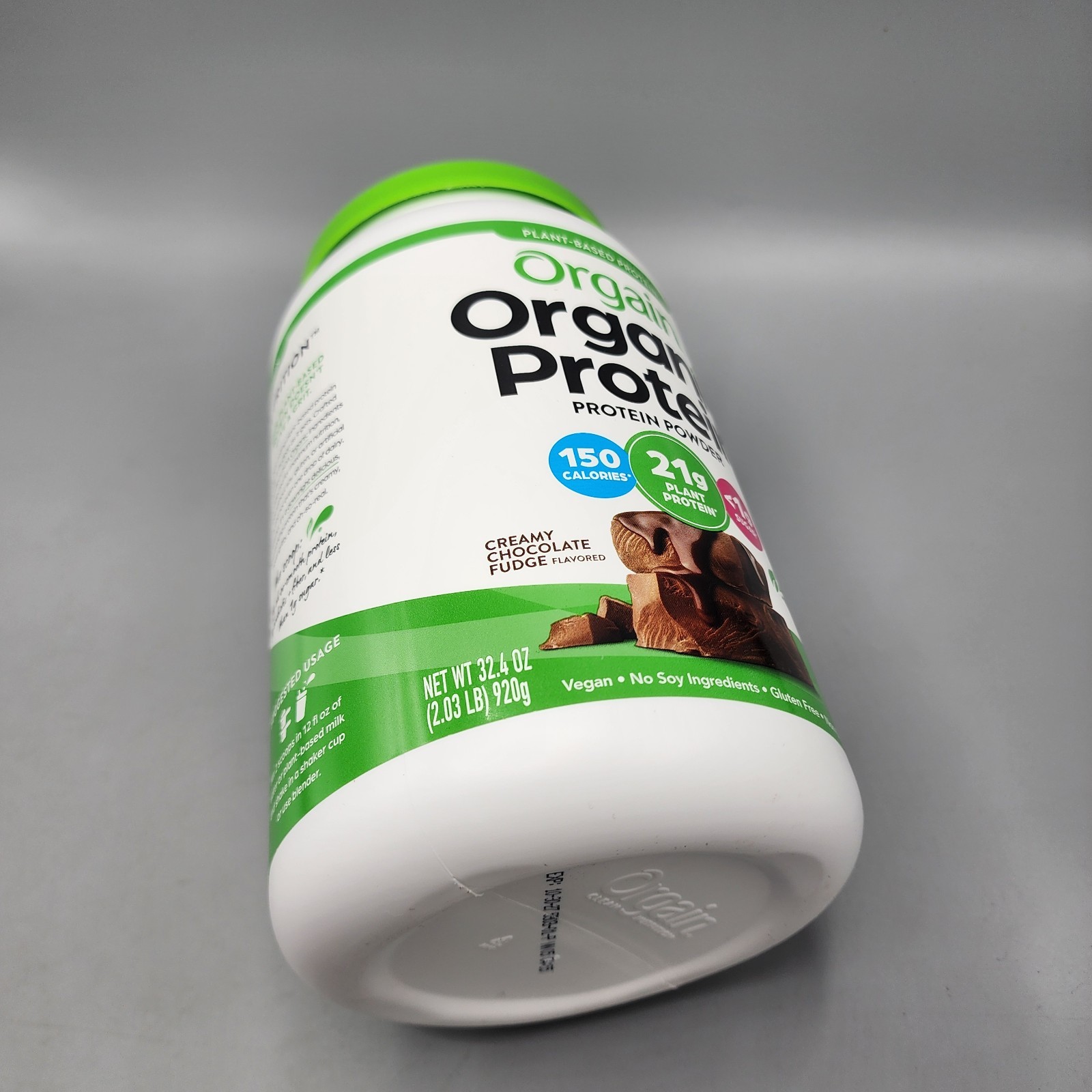 10/27 Orgain Organic Vegan Protein Powder, Creamy Chocolate Fudge 21g Plant- NEW