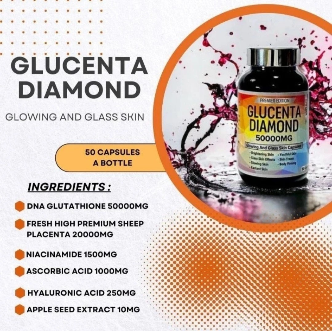 Glucenta Diamond Glowing & Glass Skin👌👌💯 Original. X 1 Bottle.. NEW LOOK