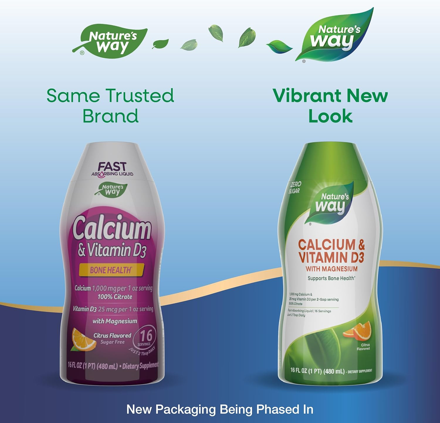 Nature’s Way Calcium & Vitamin D3 with Magnesium Liquid Supplement, 16 Fl Oz