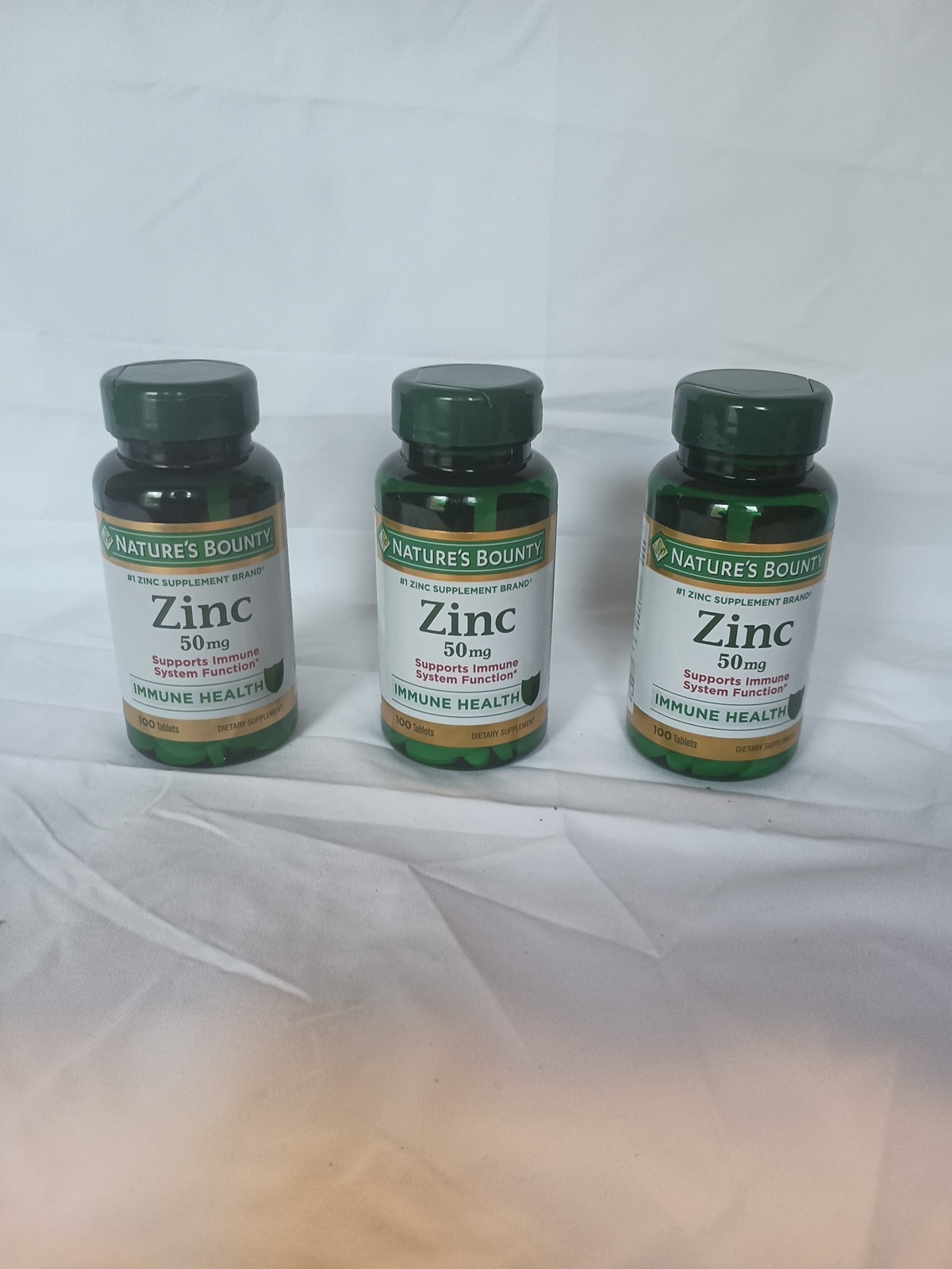 PACK OF 3* Nature’s Bounty Zinc 50 mg 100 Tablets Support Immune System Function