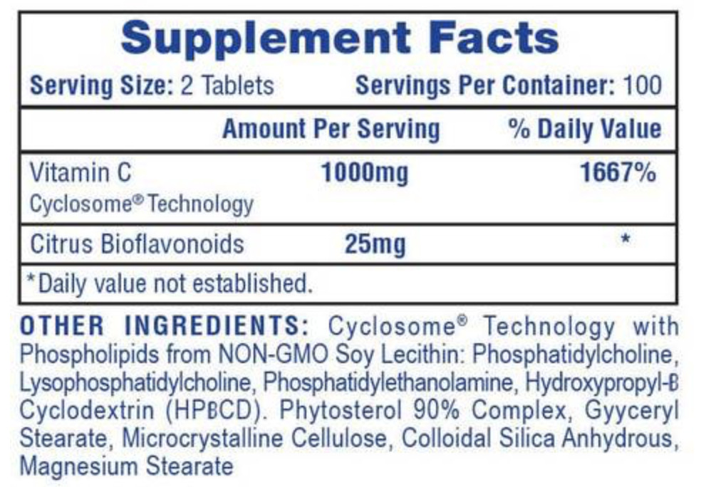 Liposomal Vitamin C 1000mg Hi-Tech Pharmaceutical Grade IMMUNE SUPPORT USA MADE