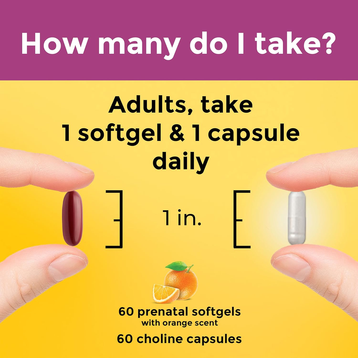 Nature Made Prenatal Vitamin Softgels Choline Capsules Folic Acid DHA 60 Day