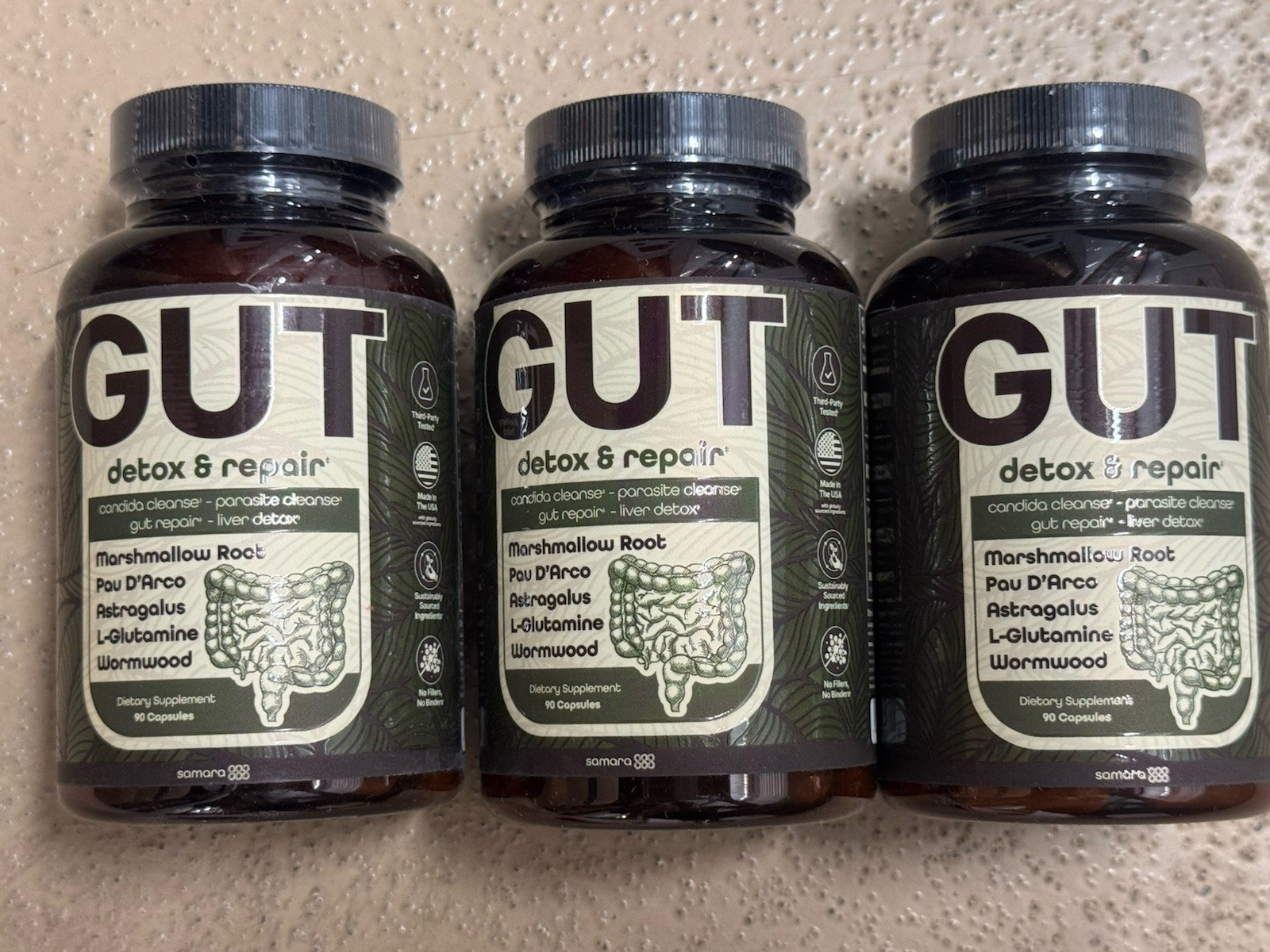 3x Samara Gut Liver Detox & Repair Candida Cleanse Exp 04/2027 Lot