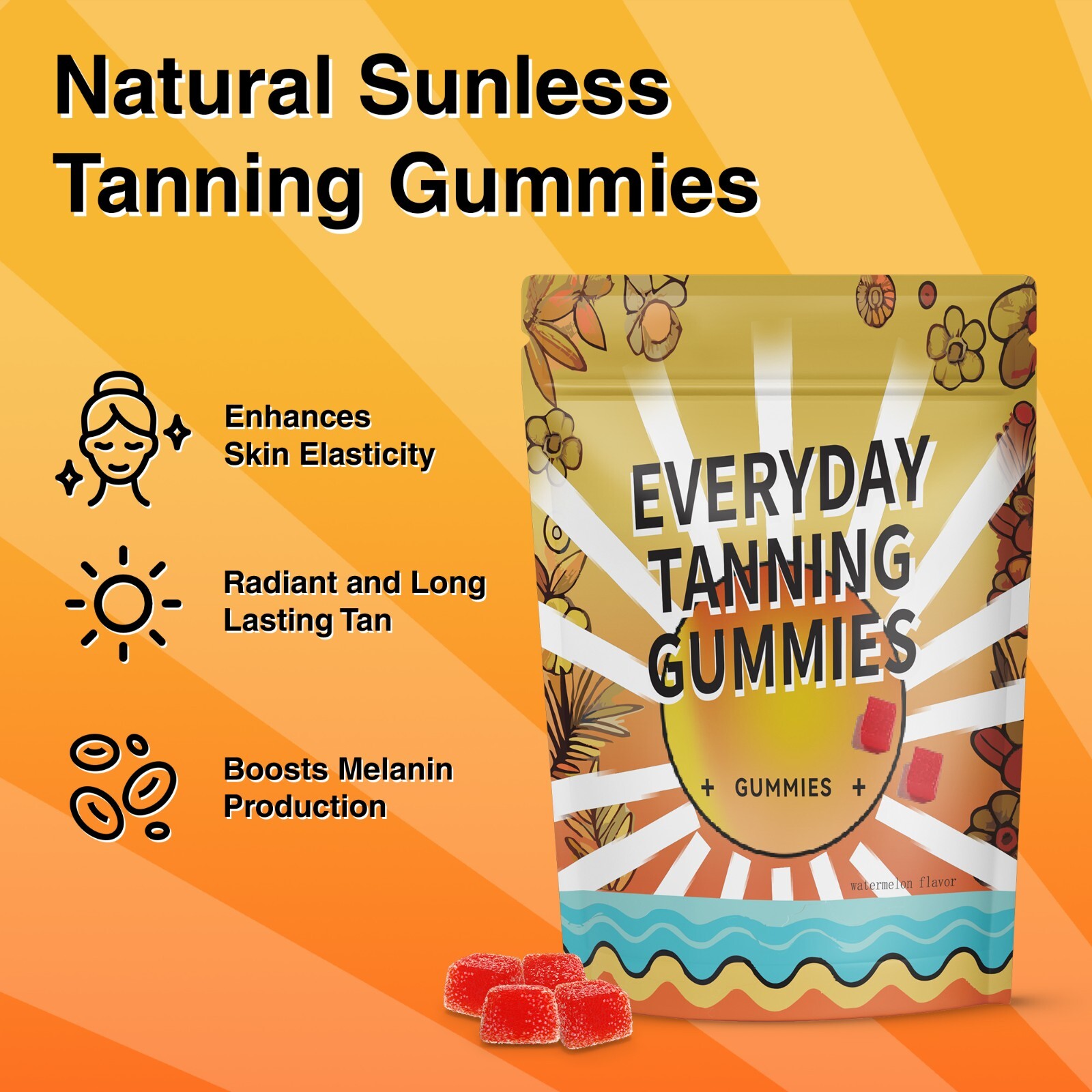 Tanning Gummies – Natural Tanning Supplement Astaxanthin Lycopene Beta Carotene