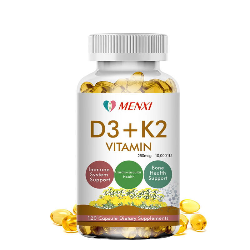 240 Vitamin D3+K2(MK-7)Capsules 250mcg For Immune&Bone Health 10,000IU 2 Bottles