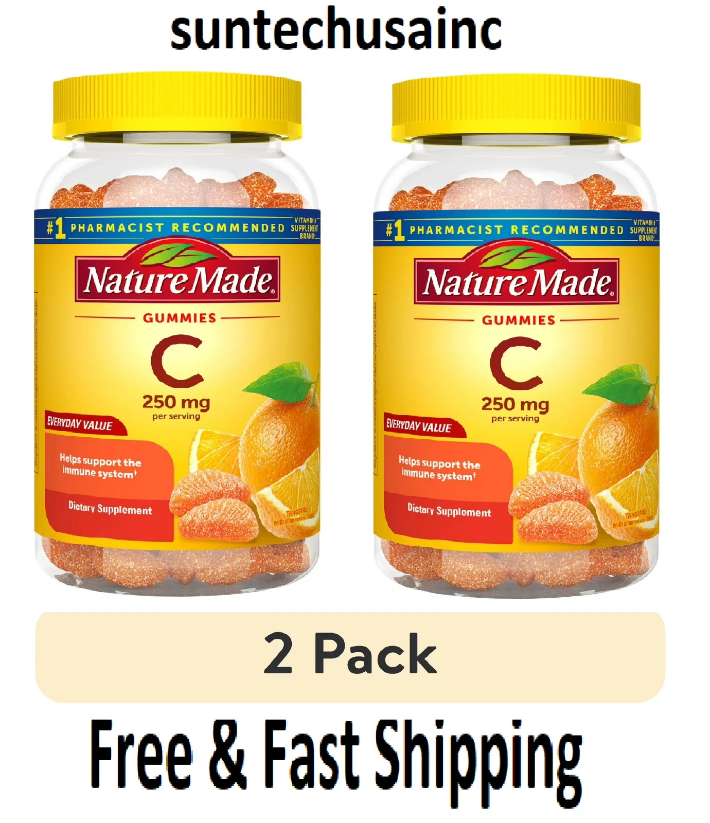 Nature Made Vitamin C 250 mg Per Serving Gummies,Dietary,120 Count Each,2 Pack