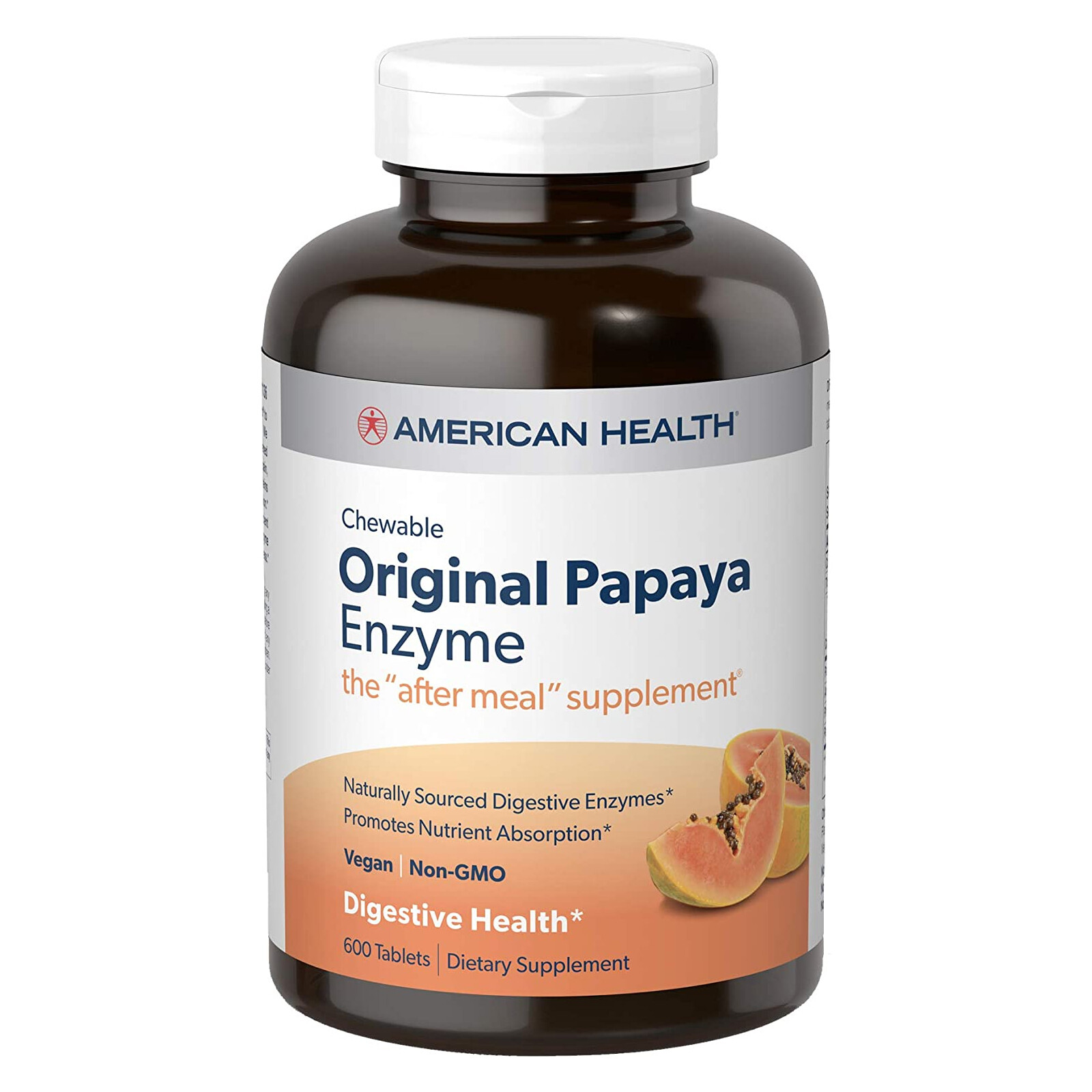 American Health Original Papaya Enzyme Chewable 600 Tablets FRESH MADE IN USA