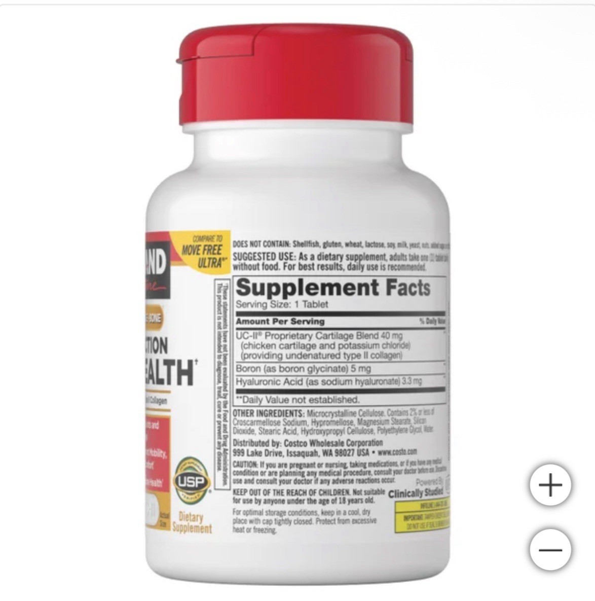 Kirkland Triple Action Joint Health 110 Tablet Compare to Move Free Ultra 4 Pack