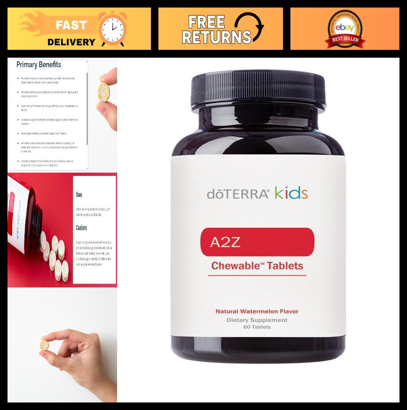 Chewable Multivitamins 60 ct – Watermelon Flavor, Daily Essential Nutrients