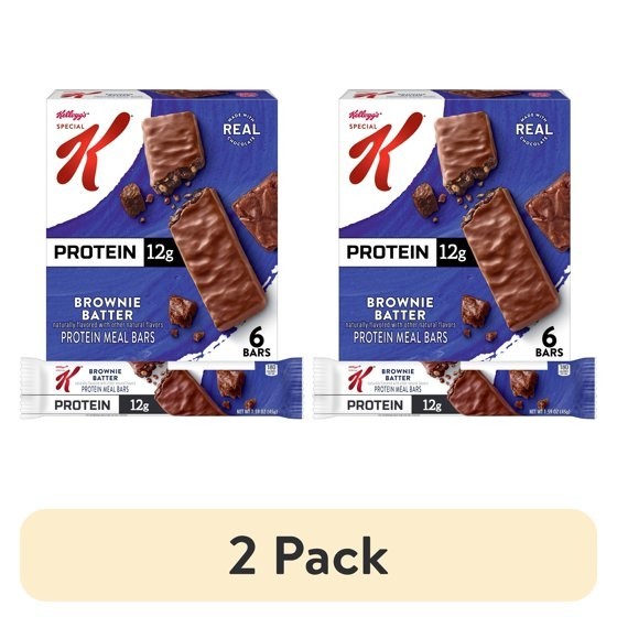 (2 Pack) Special K Brownie Batter Protein Meal Bars 12g Protein 6 Count