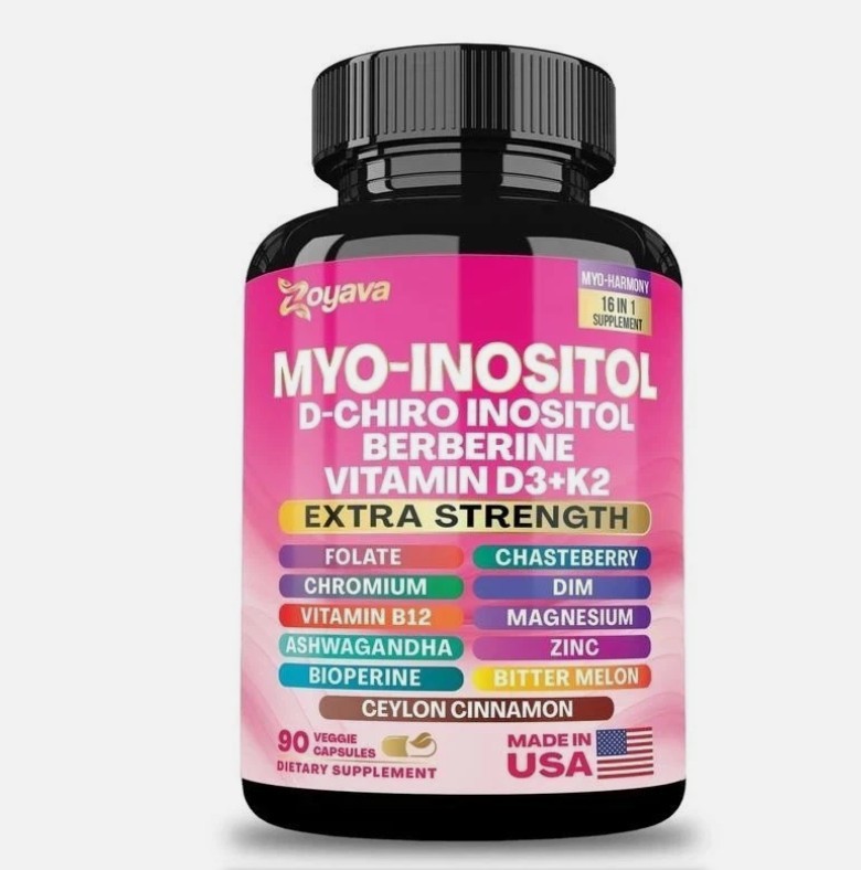 2 BOTTLES—NEW Zoyava Myo-Inositol D-Chiro Inositol Berberine D3+K2 -90Capsules
