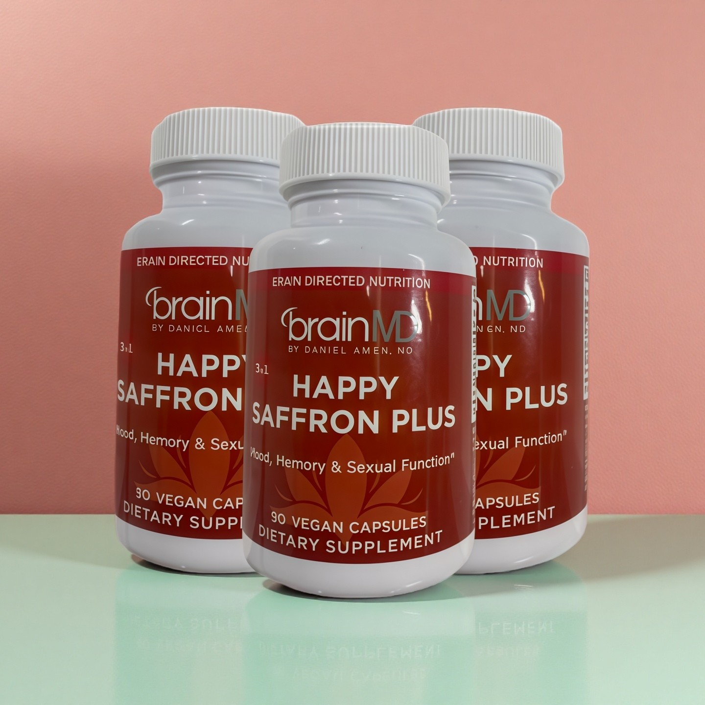 3PCS Happy Saffron Enhanced Version, contains saffron extract, curcumin and zinc