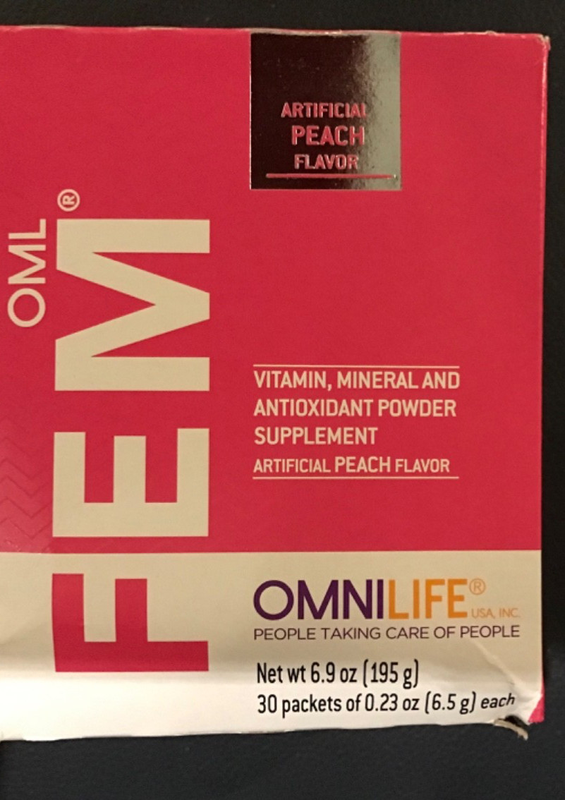 Omnilife FEM Vitamin, Mineral and Antioxidant Supplement, Peach flavor