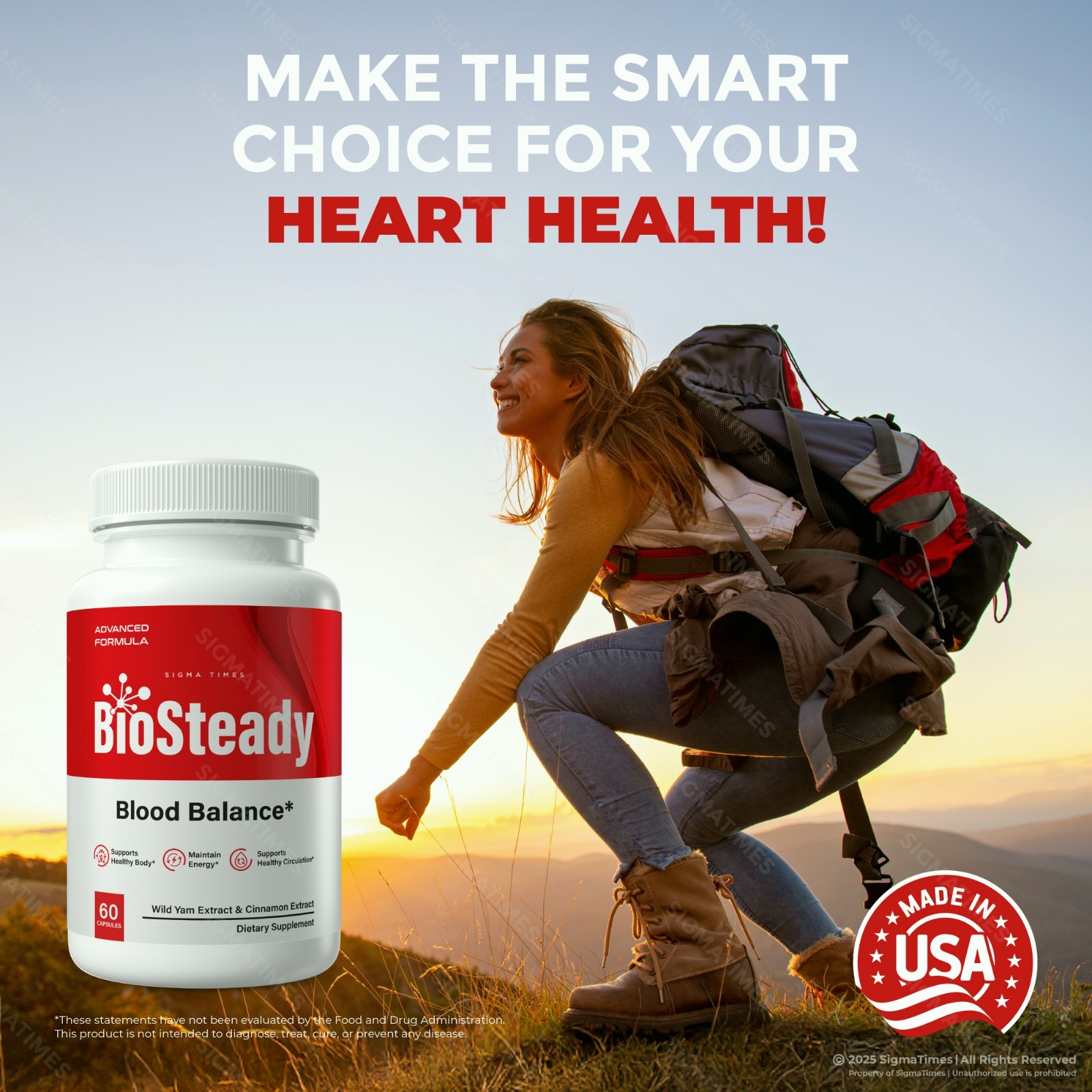BioSteady Capsules, Bio Steady Blood Optimizer Supplement – 3 Pack