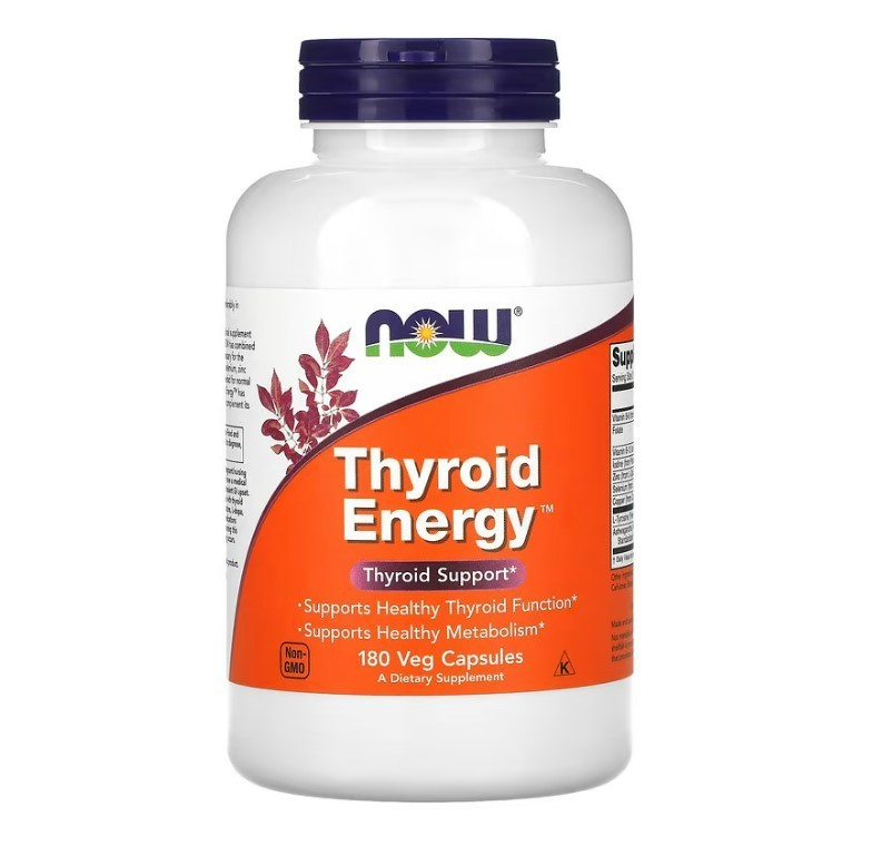 Now Foods Thyroid Energy 180 Veg Capsules GMP Quality Assured, Kosher
