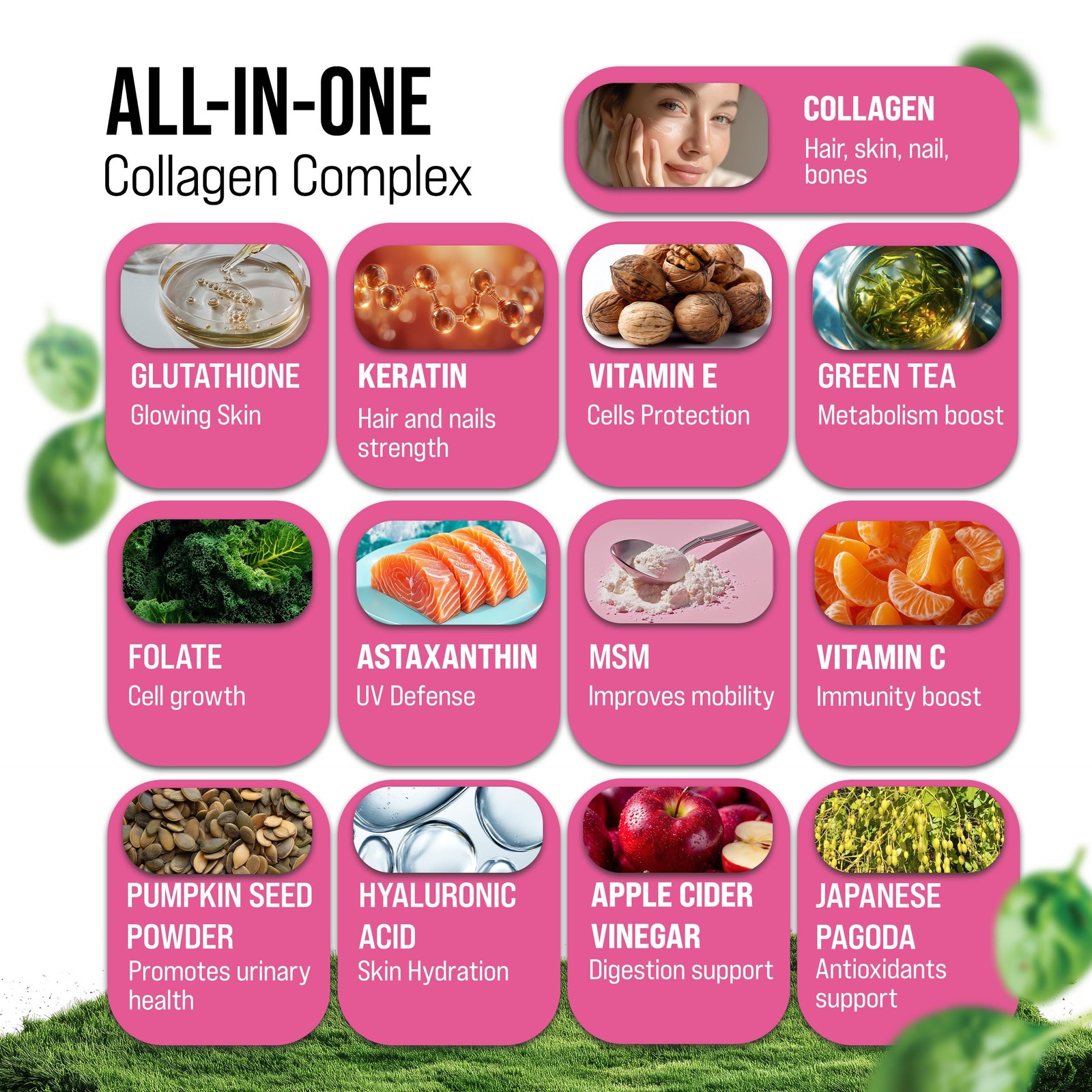MERRY VITA Collagen for Women – Hydrolyzed Multi Collagen Peptides Types I, I…