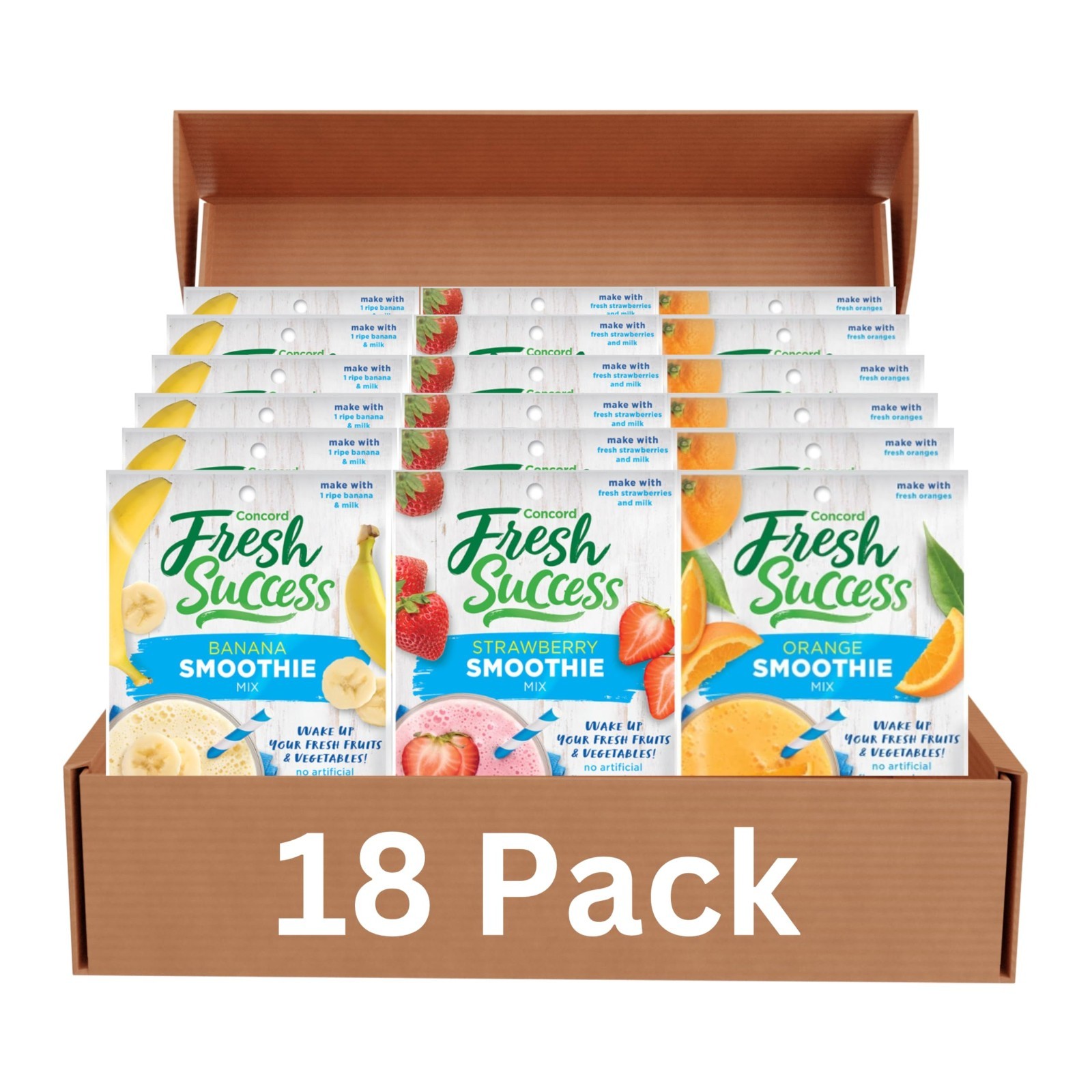 Fruit Smoothie Mix Variety Pack – Strawberry, Banana & Orange, No Artificial Add