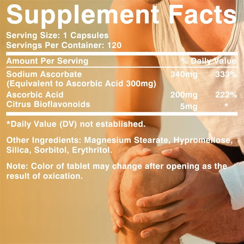 Vitamin C 500mg 120pcs,Promote Absorption and Digestive, Bone and Joint Health