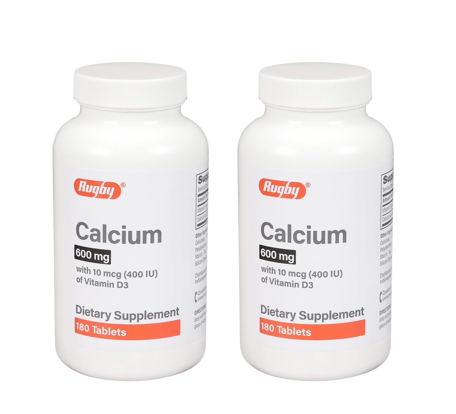 Rugby Laboratories Rugby 600Mg Calcium Tablets – Made 10Mcg 400Iu Of Vitamin D3