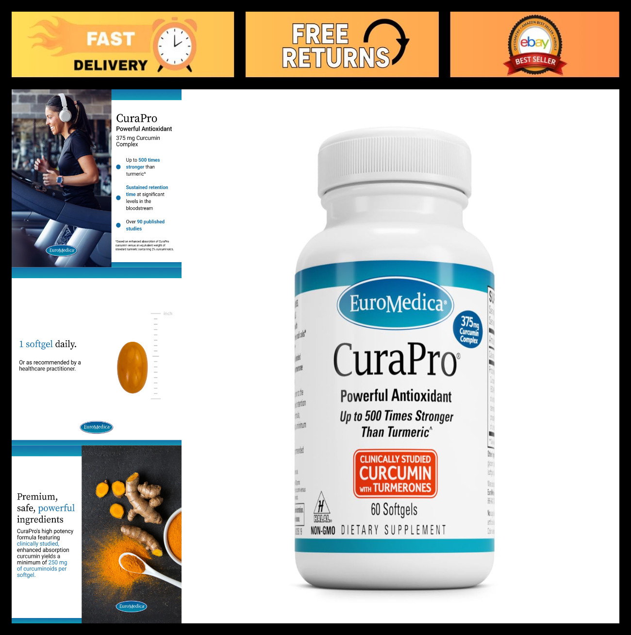 Curaproa Softgels 375mg – 60 Count Dietary Supplement for Oral Health & Wellness