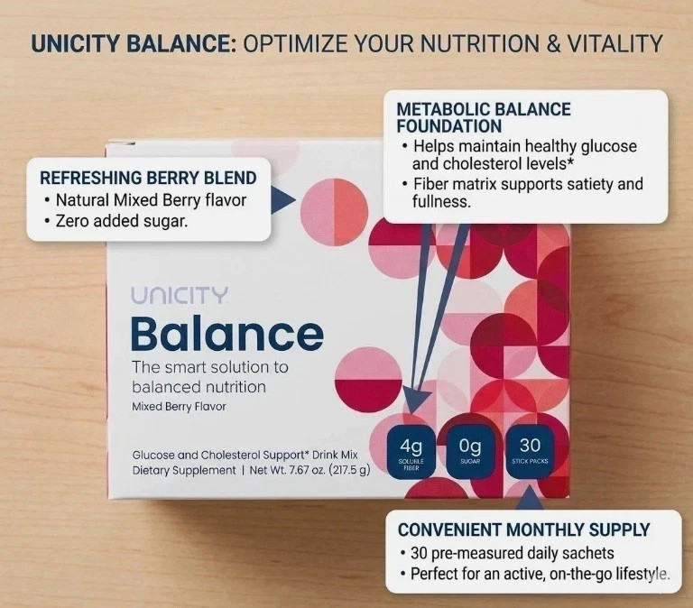Unicity Balance NATURAL Mixed Berry, 30 Stick Packs EXP 2027